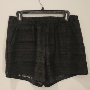 Ya Los Angeles Black High Waist Lace Shorts